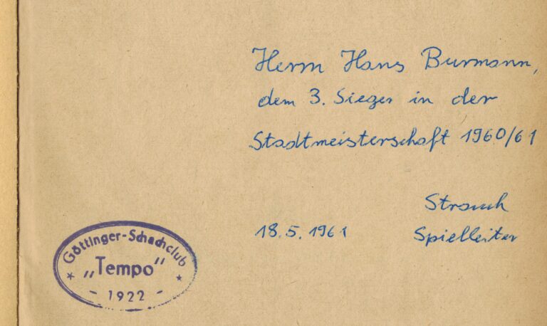 Ein Autograph des Spielleiters Strauch von Tempo Göttingen 1961