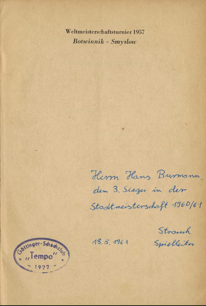 Ein Autograph des Spielleiters Strauch von Tempo Göttingen 1961 2