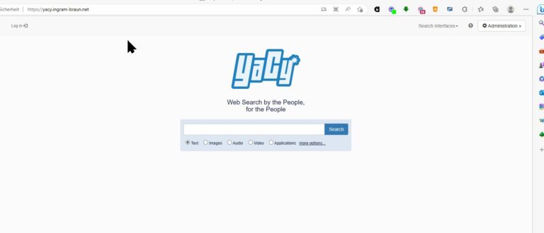 YaCy’s Docker image behind Nginx as reverse proxy